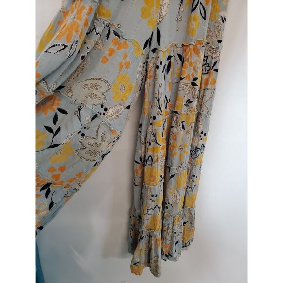 Angie NEW Womens Small Wide Leg Jumpsuit Boho Tiered‎ Floral Tiered Hippie - Picture 6 of 13